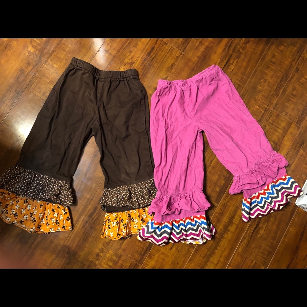 Handmade ruffle pants fits about size 4/5